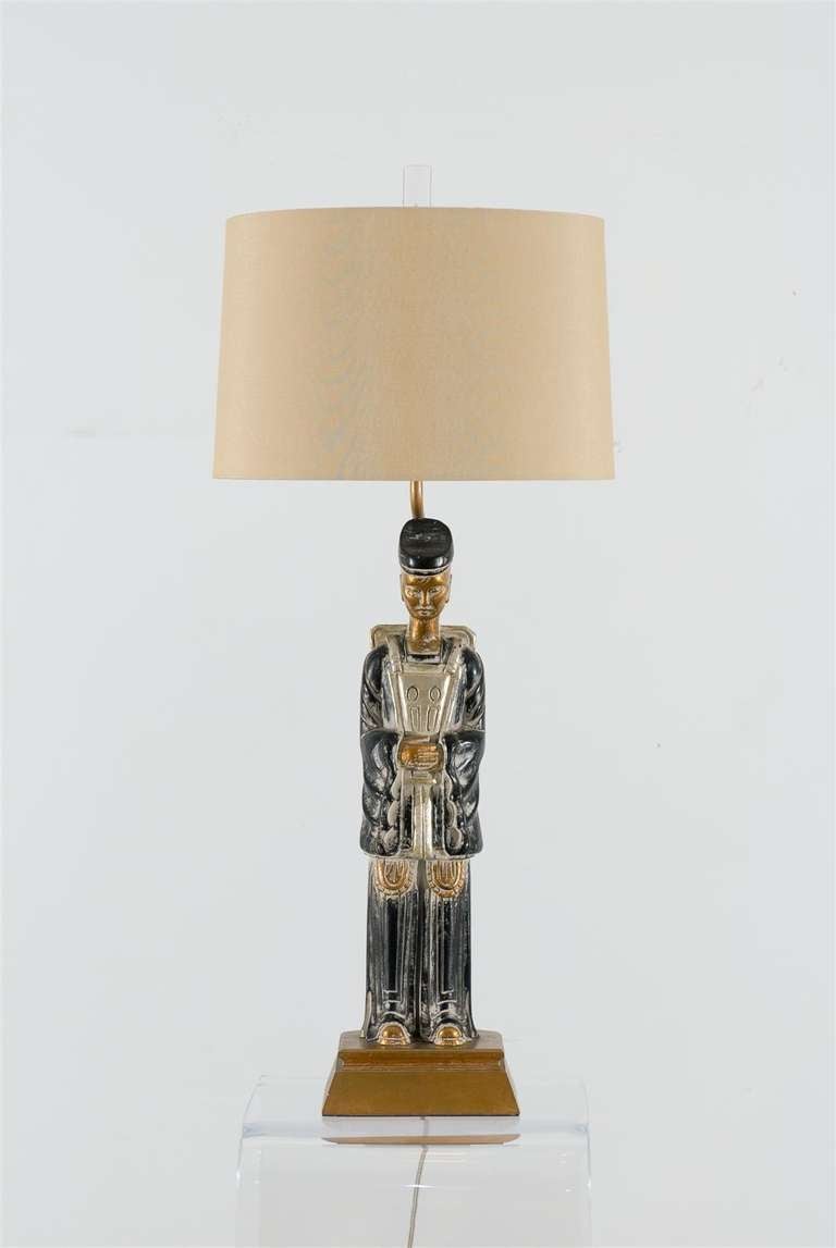 Chic Pair of Asian Figure Lamps 3