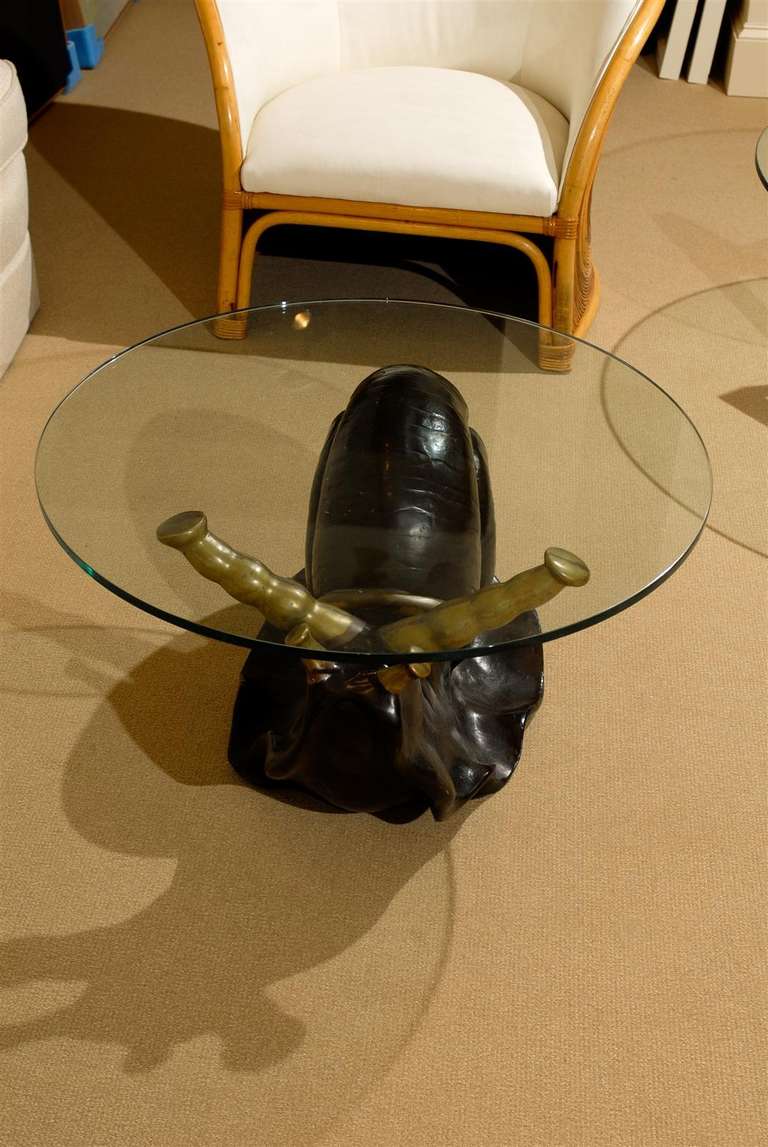 American Fabulous Bronze Snail Coffee Table For Sale