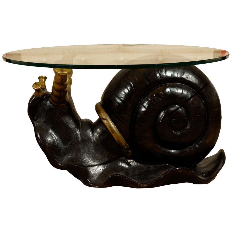 Fabulous Bronze Snail Coffee Table For Sale