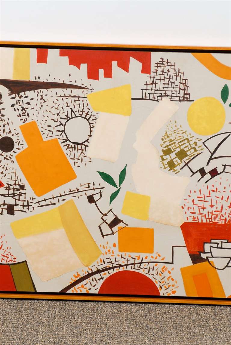 Vibrant Contemporary Painting by Arnold Weber, dated Sept. 1968 3
