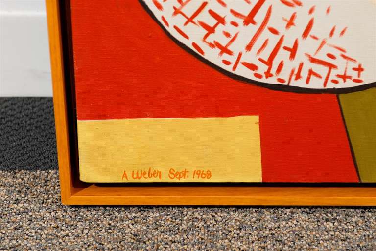 Vibrant Contemporary Painting by Arnold Weber, dated Sept. 1968 1