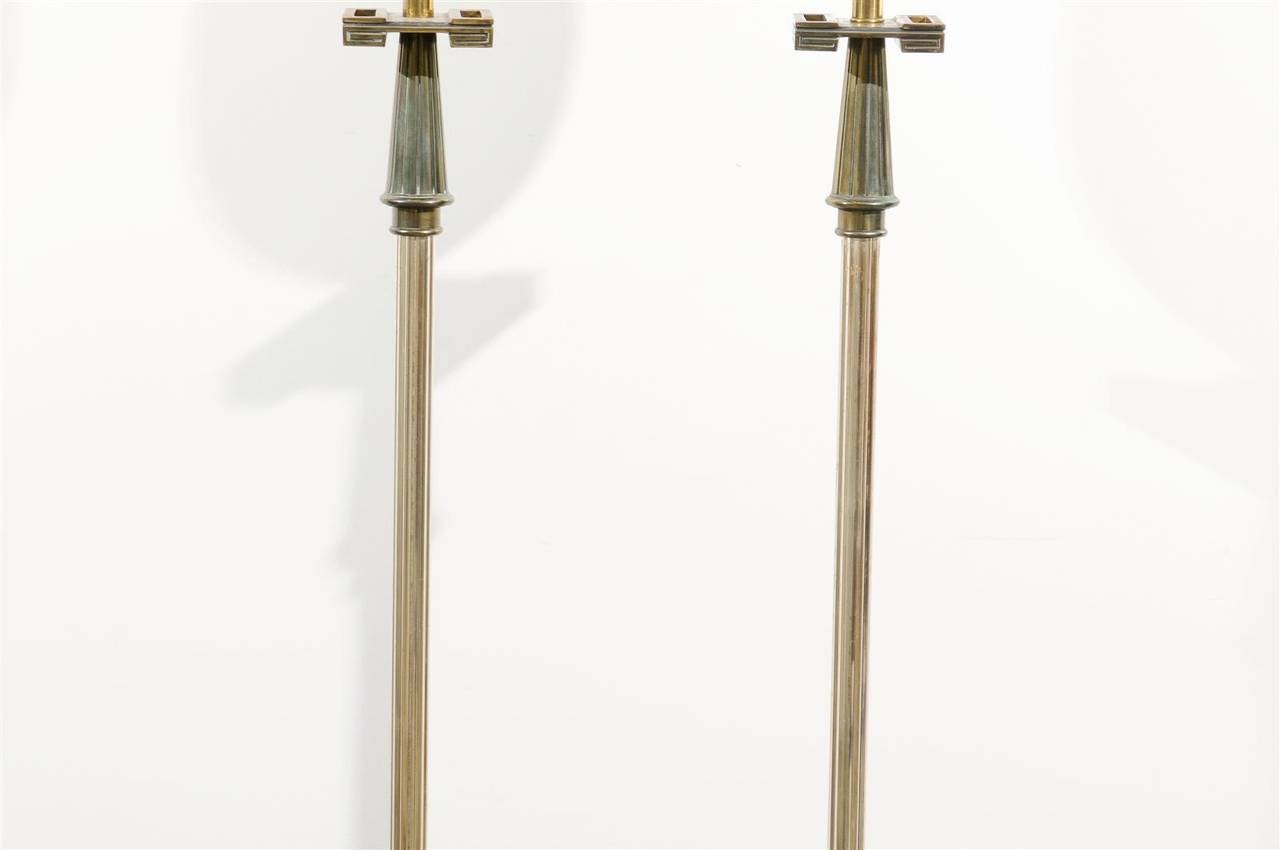 Pair of Brass and Silver Plate Torcheres 3