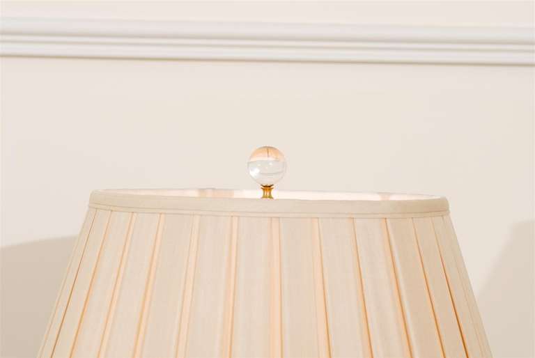 Wunderschönes Paar moderner Ingwerglas-Lampen aus Messing im Angebot 2