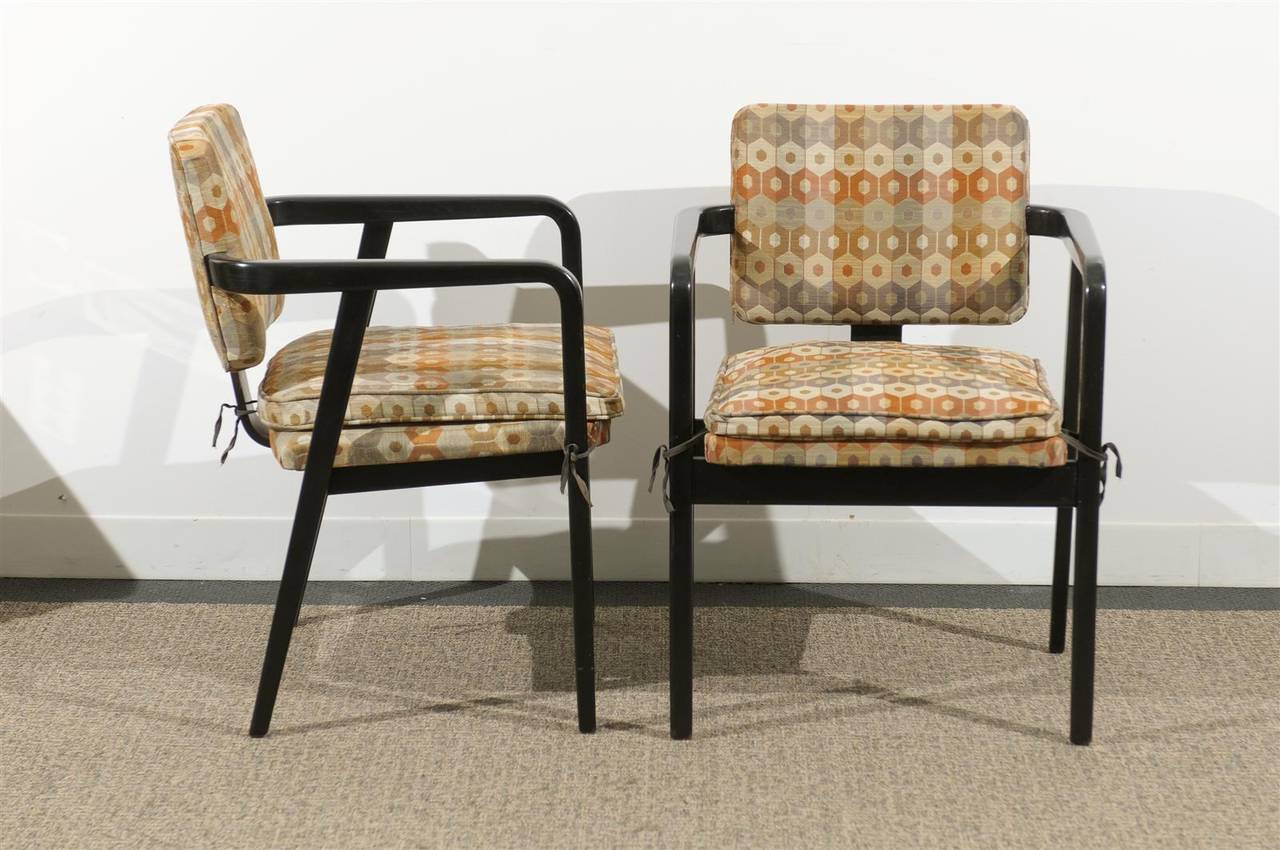 Set of Four Black Painted Chairs Designed by George Nelson For Sale 2