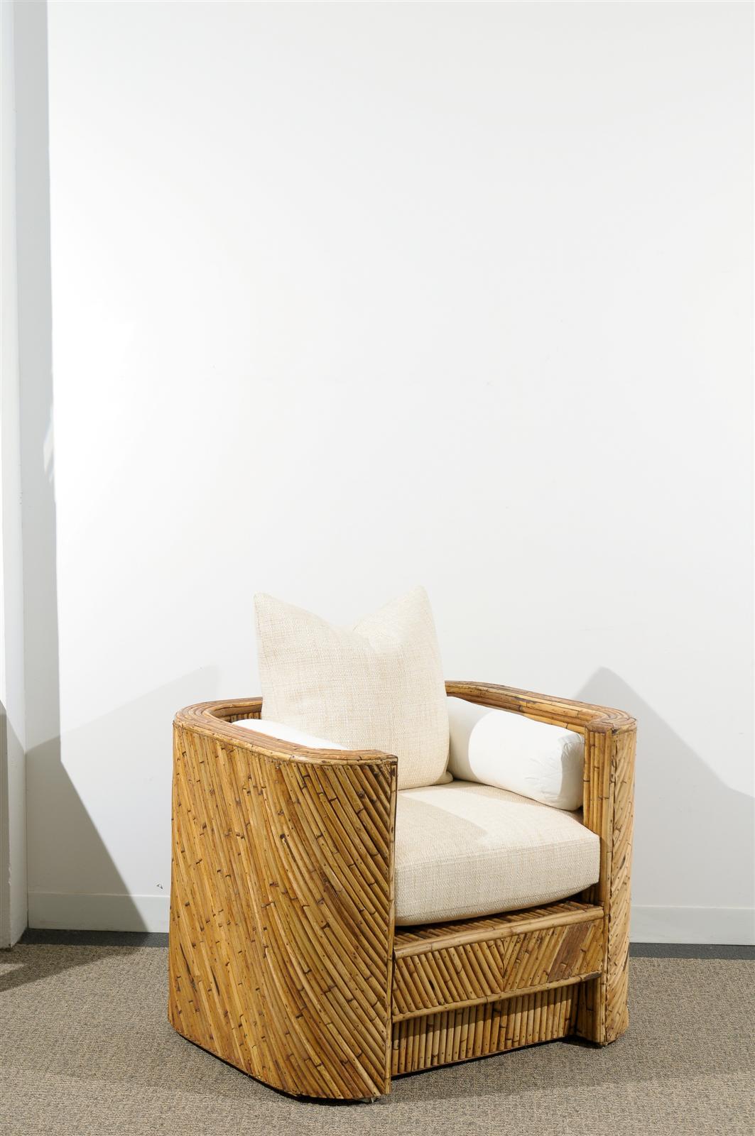 Mid-Century Modern Pair of Split Bamboo Chairs