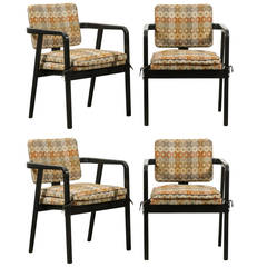 Set of Four Black Painted Chairs Designed by George Nelson