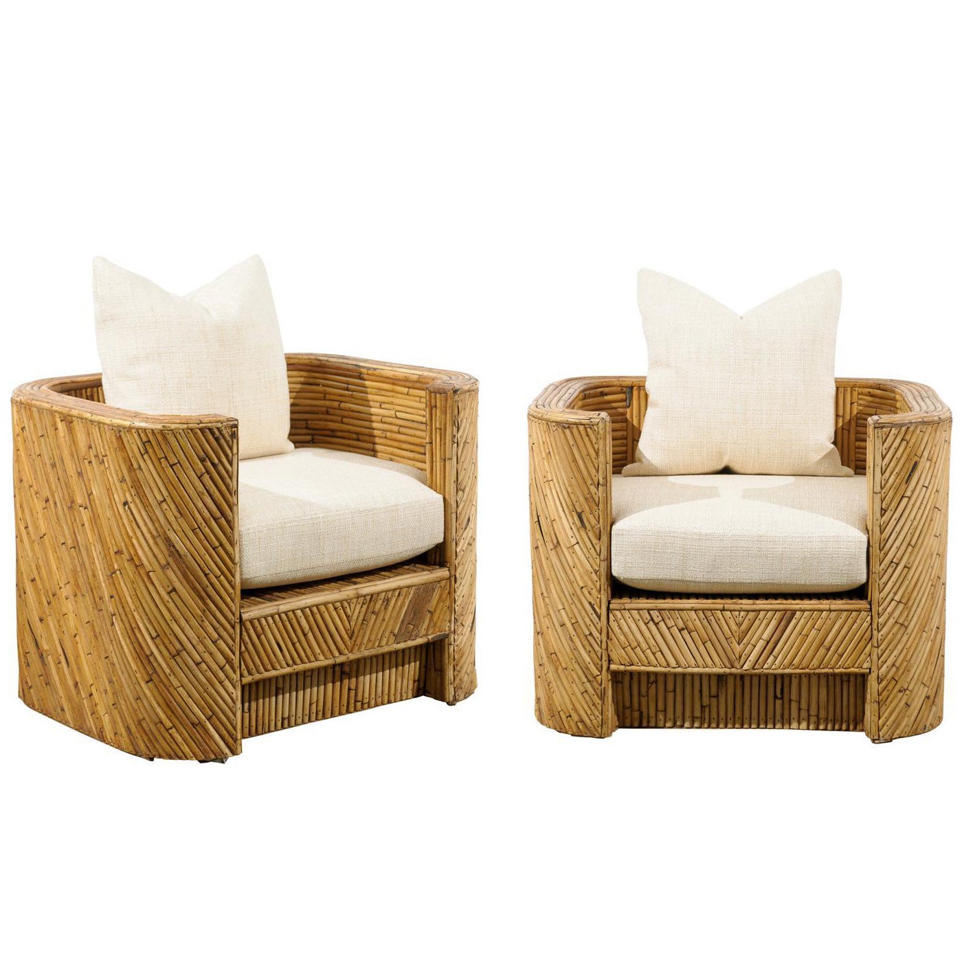 Pair of Split Bamboo Chairs