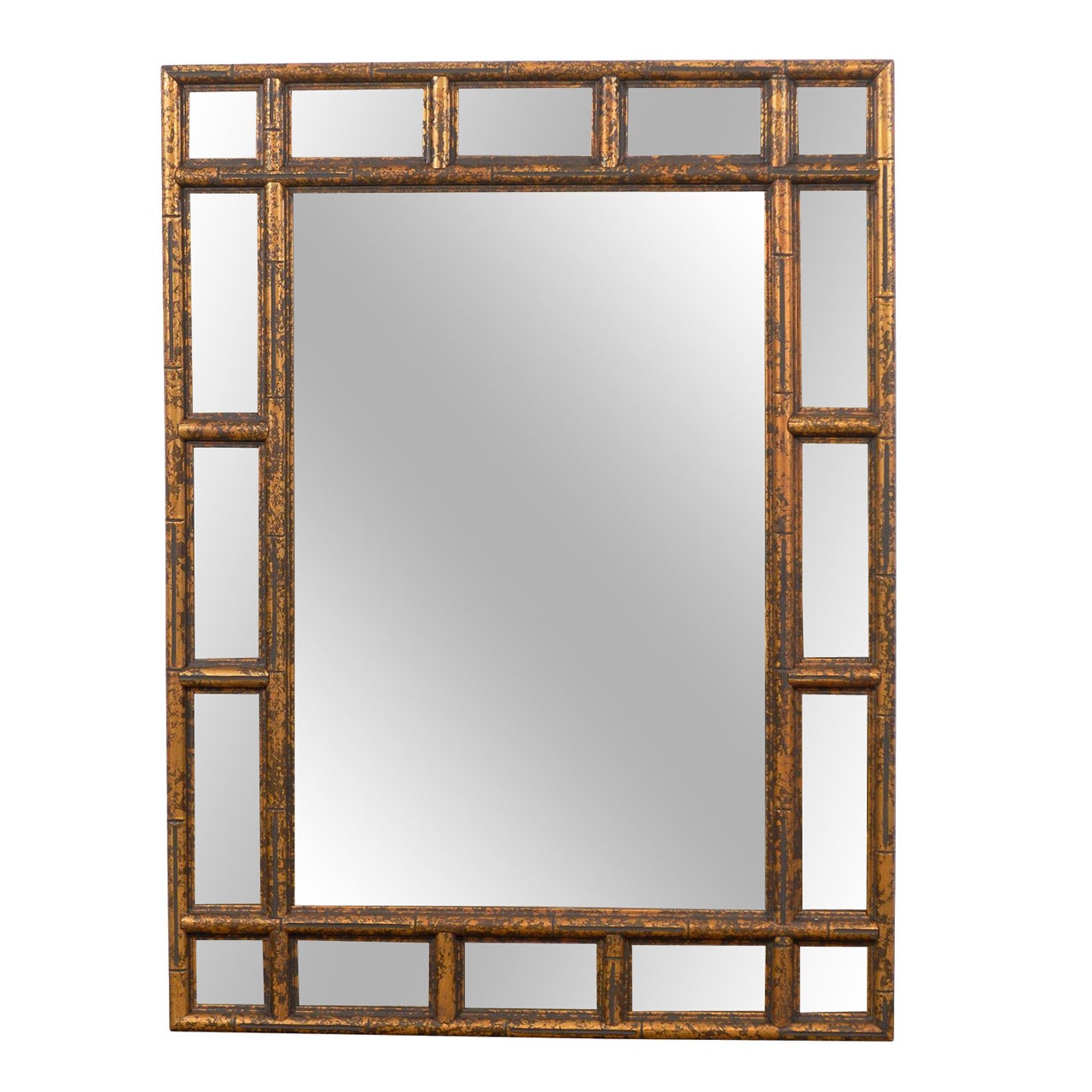Gilded Faux bamboo carved wood mirror