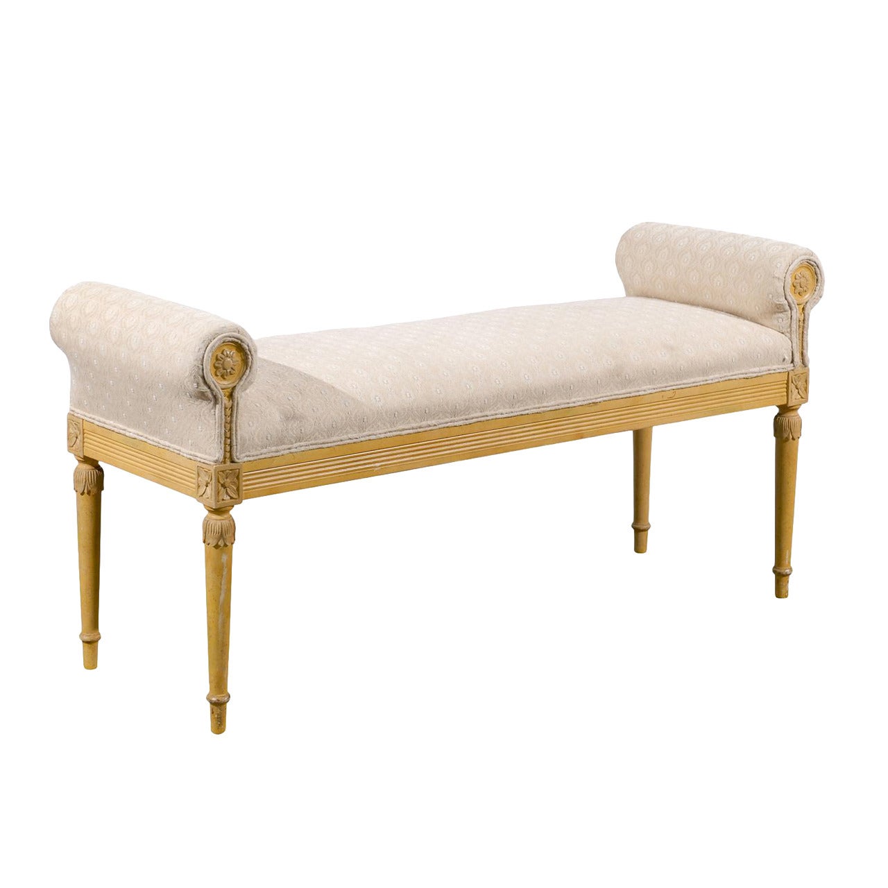 20th Century Painted Directoire Style Bench