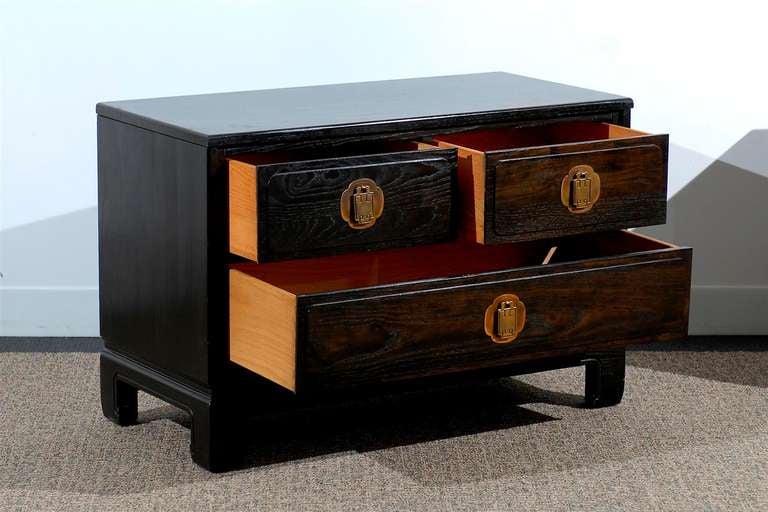 American Wonderful Pair of Cerused Oak End Tables/Night Stands