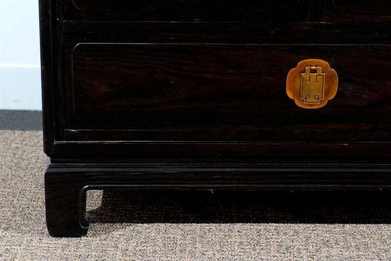 Brass Wonderful Pair of Cerused Oak End Tables/Night Stands