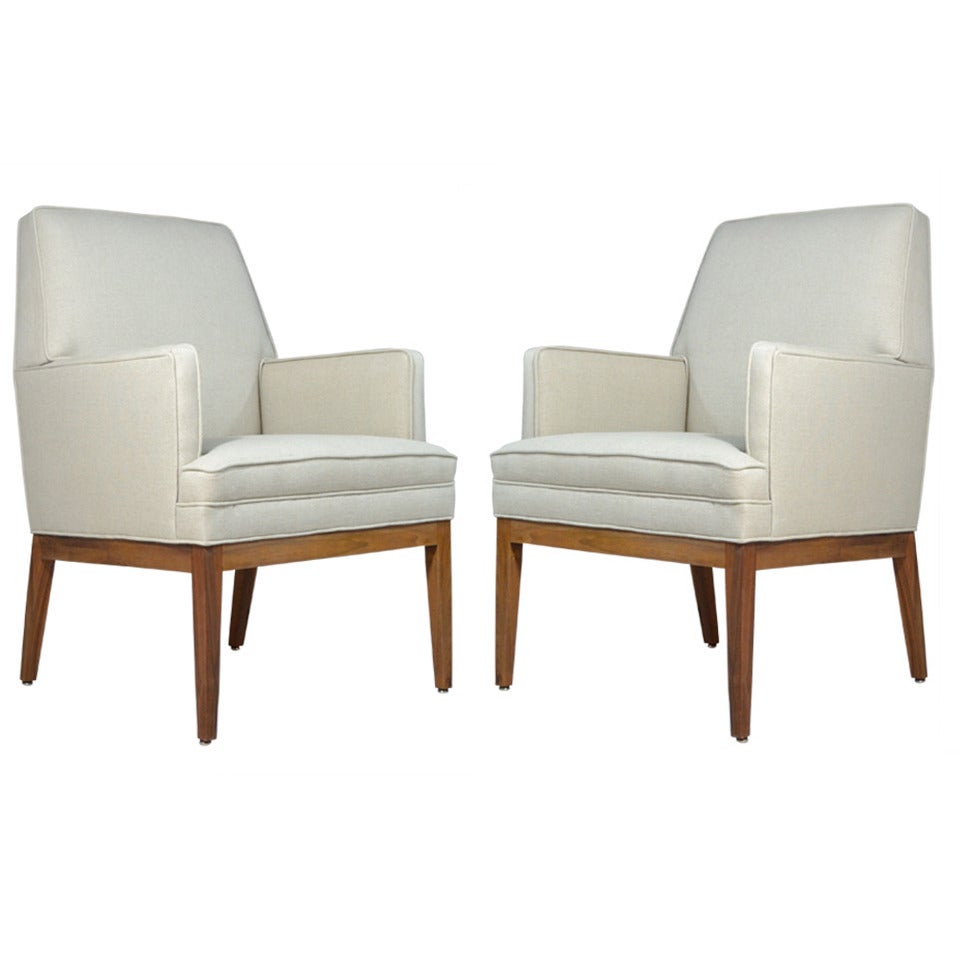 Pair of High Back Armchairs by Jens Risom