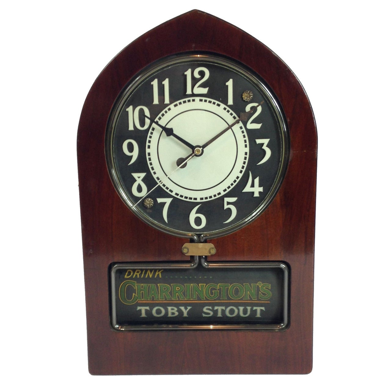Early 20th Century Telechron Electric Ad Clock with Neon Tube