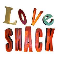 "Love Shack," a Vintage Collection of Commercial Channel Letters, circa 1960s