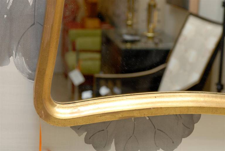 Sophisticated Pair of Modern Mirrors in Gold Leaf 1