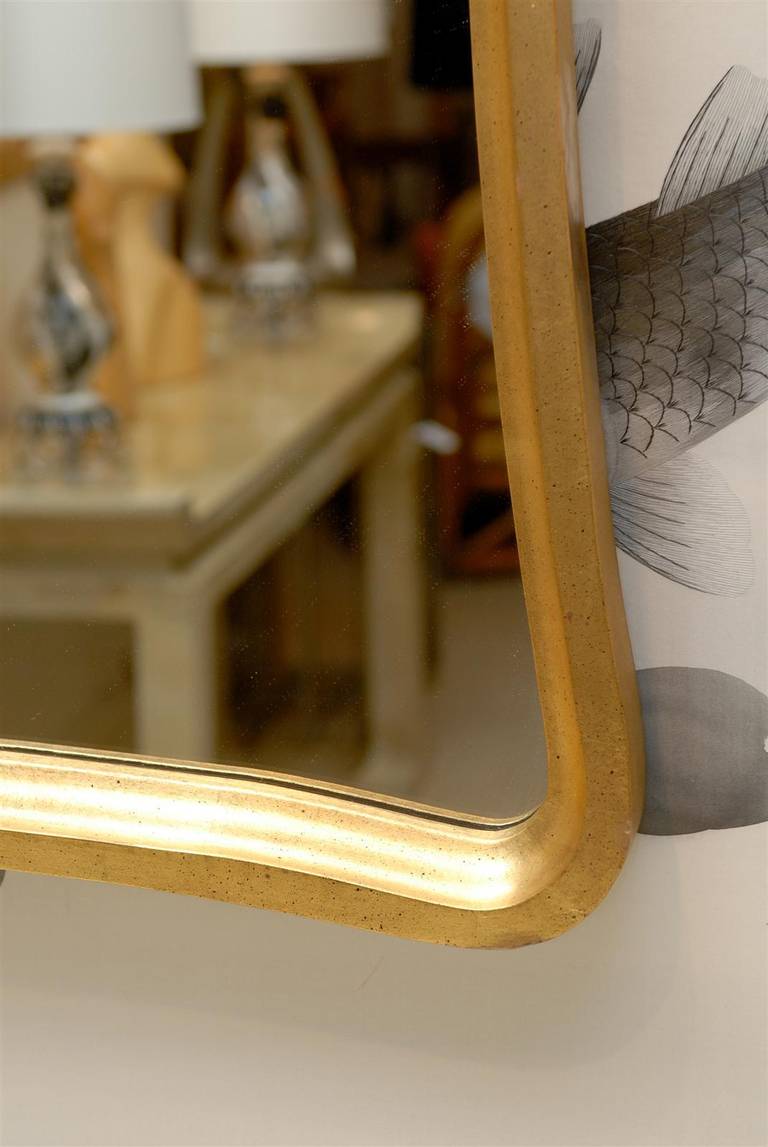 Unknown Sophisticated Pair of Modern Mirrors in Gold Leaf