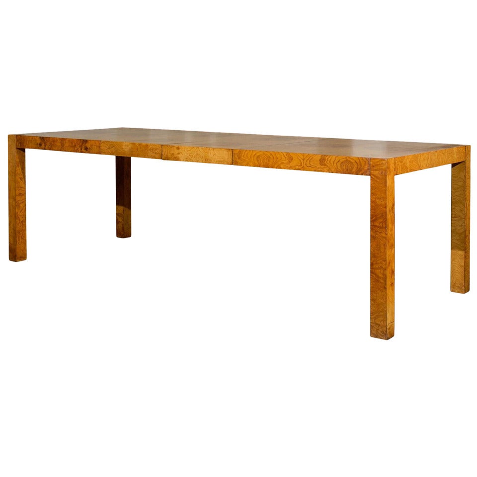 Gorgeous Olive Wood Dining Table in the Style of Milo Baughman, circa 1975