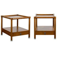 Handsome Pair of American of Martinsville End Tables in the Style of Micheal Taylor