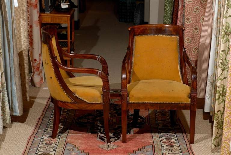 Pair of Empire Chairs in Mahogany 4