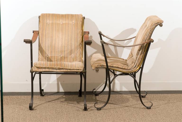 20th Century Pair of Vintage Iron Chairs