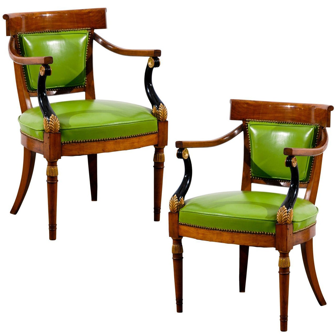 Pair of Early 19th Century Italian Directoire Style Armchairs