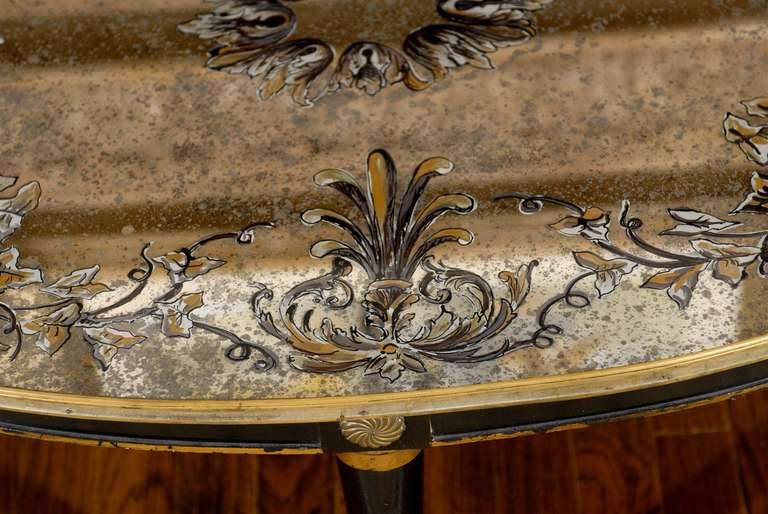 Mid-20th Century Exquisite Reverse Painted Mirror Coffee Table