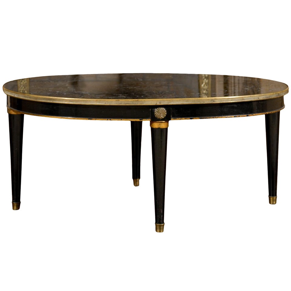 Exquisite Reverse Painted Mirror Coffee Table