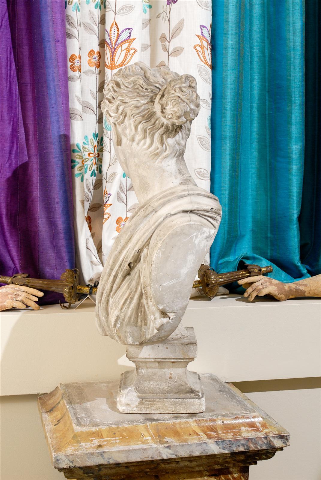 19th Century Plaster Bust of Diana 2