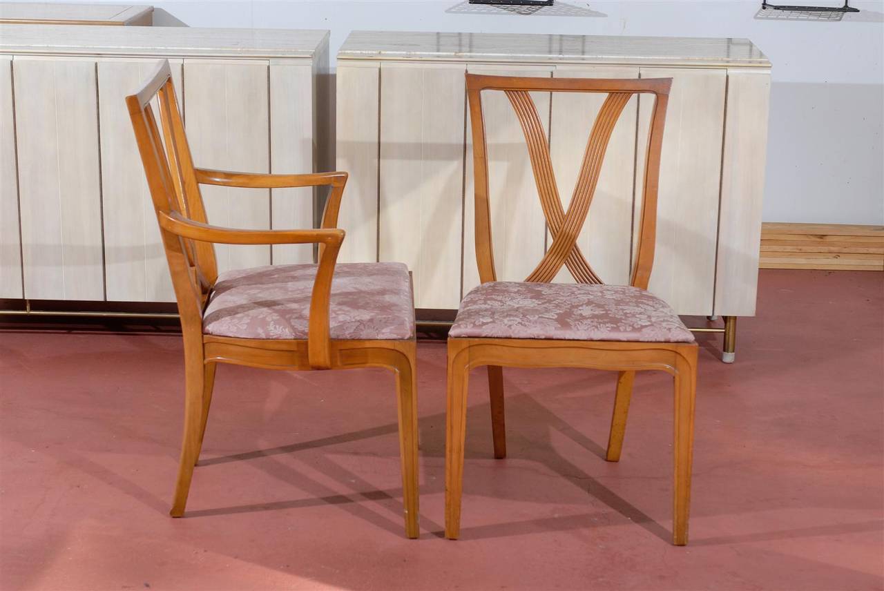 Érable Superbe ensemble de 8 chaises de salle à manger par Tomlinson, 1955, choix de couleurs de laque  en vente