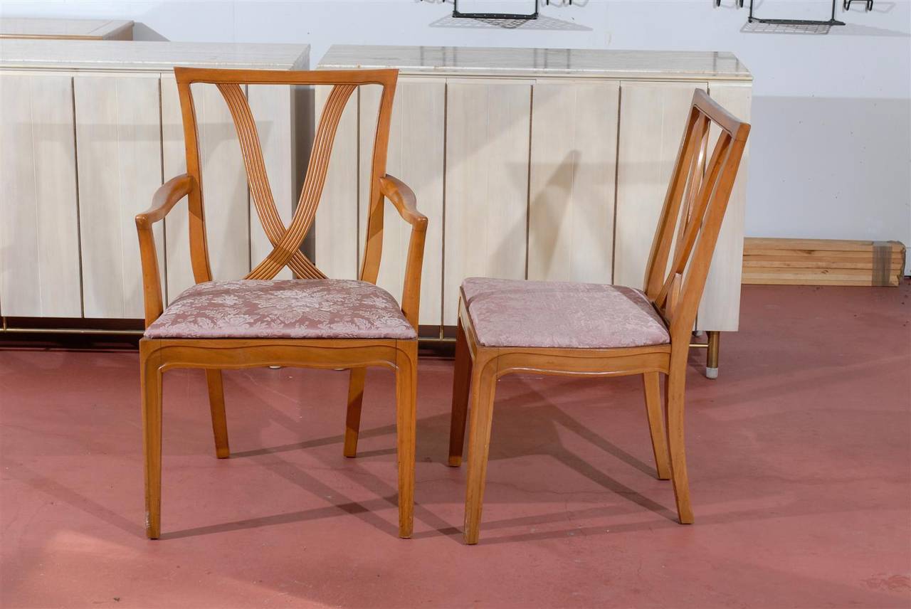 Superbe ensemble de 8 chaises de salle à manger par Tomlinson, 1955, choix de couleurs de laque  Excellent état - En vente à Atlanta, GA