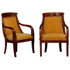 Pair of Empire Chairs in Mahogany