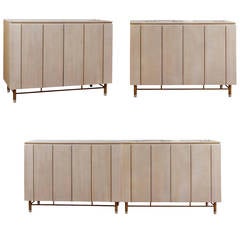 Sophisticated Pair of Cerused Cabinets or Credenza by Johnson Furniture
