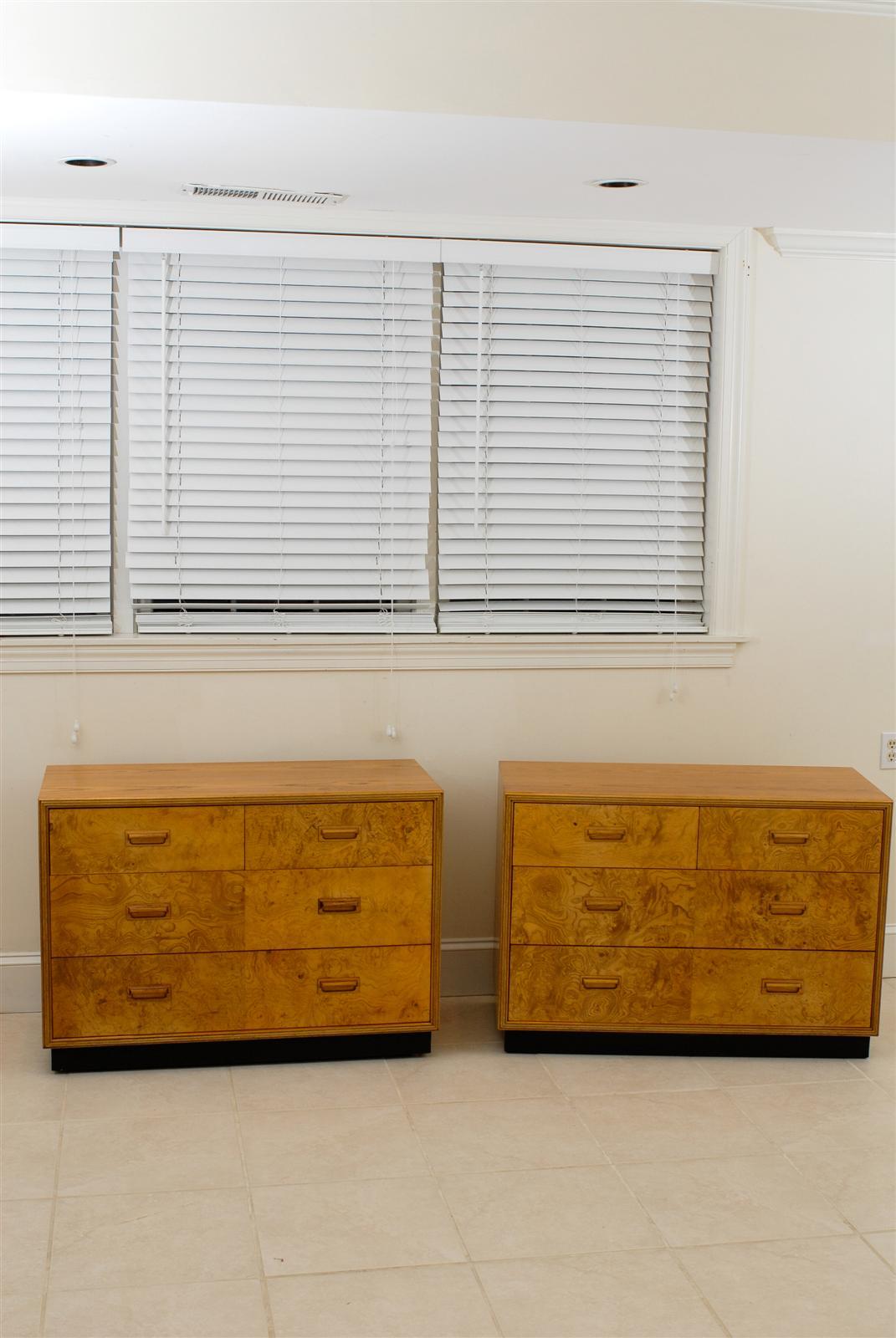 American Stunning Restored Pair of Olivewood Chests by Henredon, circa 1980 For Sale