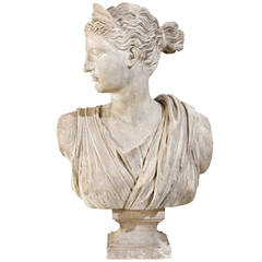 19th Century Plaster Bust of Diana