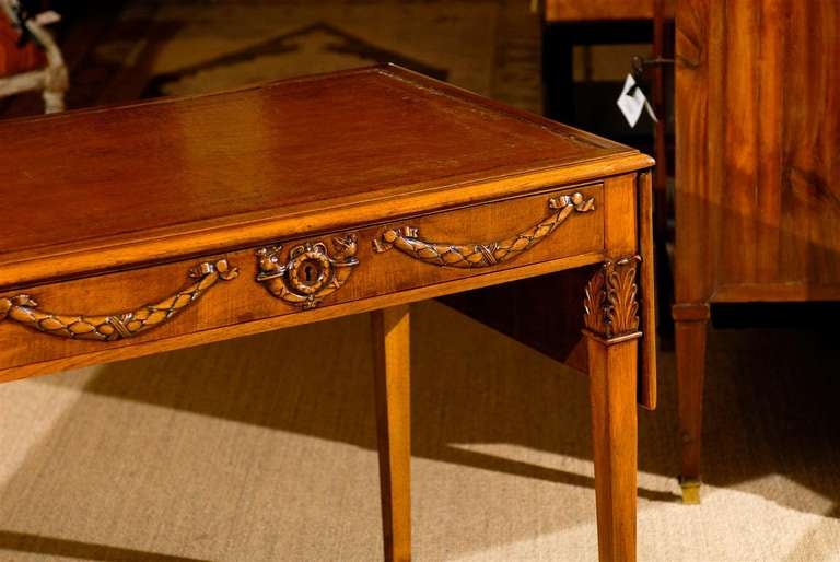 Directoire Style Drop leaf Walnut Table For Sale 2