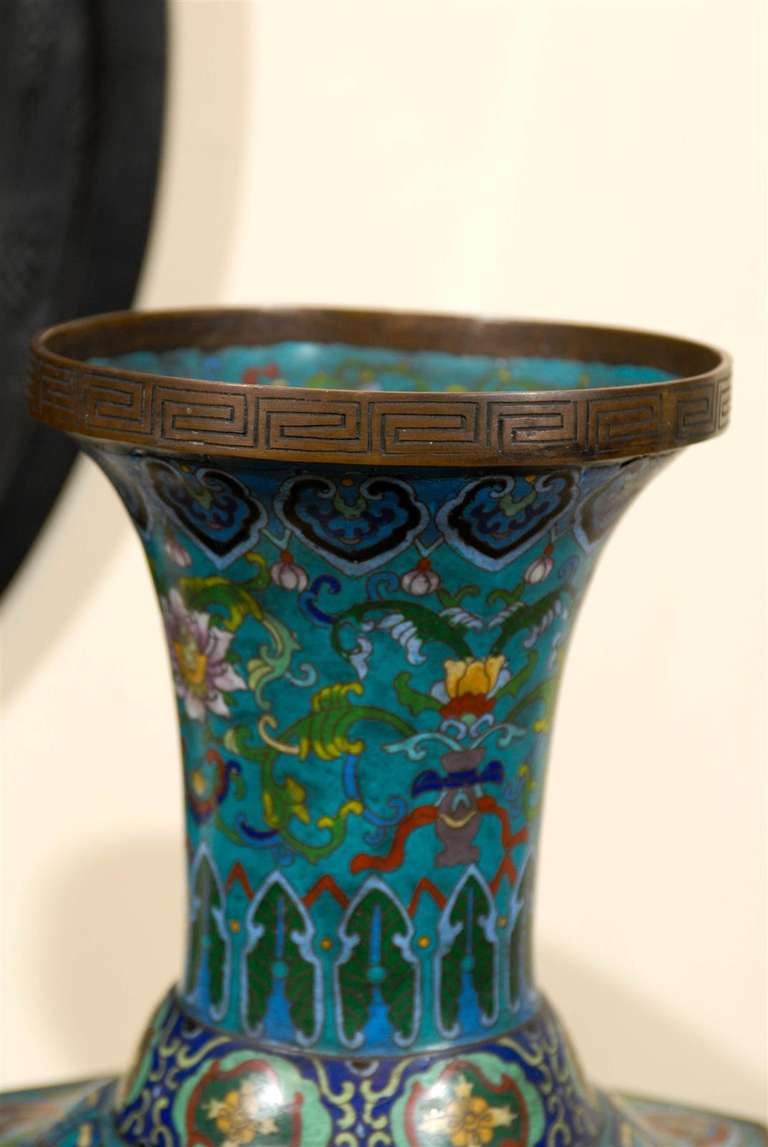 Pair of Beautiful Cloisonne Urns 2