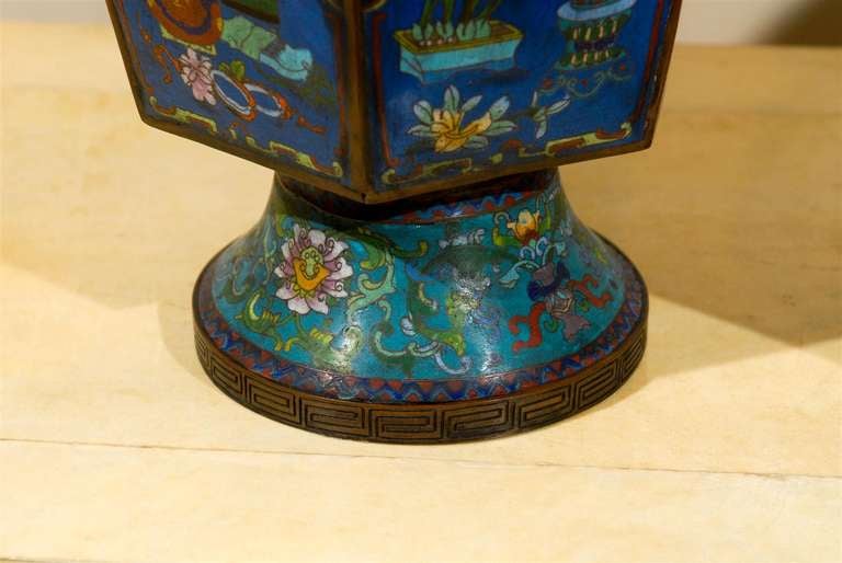 Metal Pair of Beautiful Cloisonne Urns