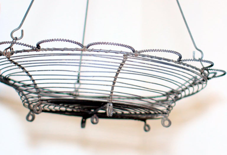 19th Century American Wire Basket, late 19th century