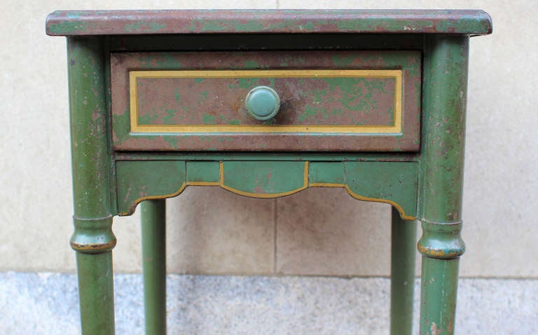 Green Painted Metal Table from New York City circa 1940 In Good Condition In Philadelphia, PA