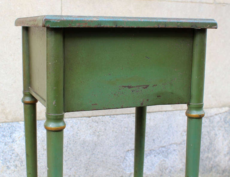 Mid-20th Century Green Painted Metal Table from New York City circa 1940