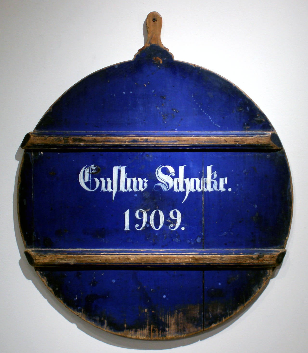 Country Bread Board from Alsace-Lorraine, 1909, Original Paint, Very Large
