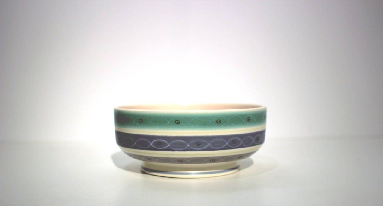 Mid-Century Modern 1950s Poole Pottery Free-Form Bowl For Sale