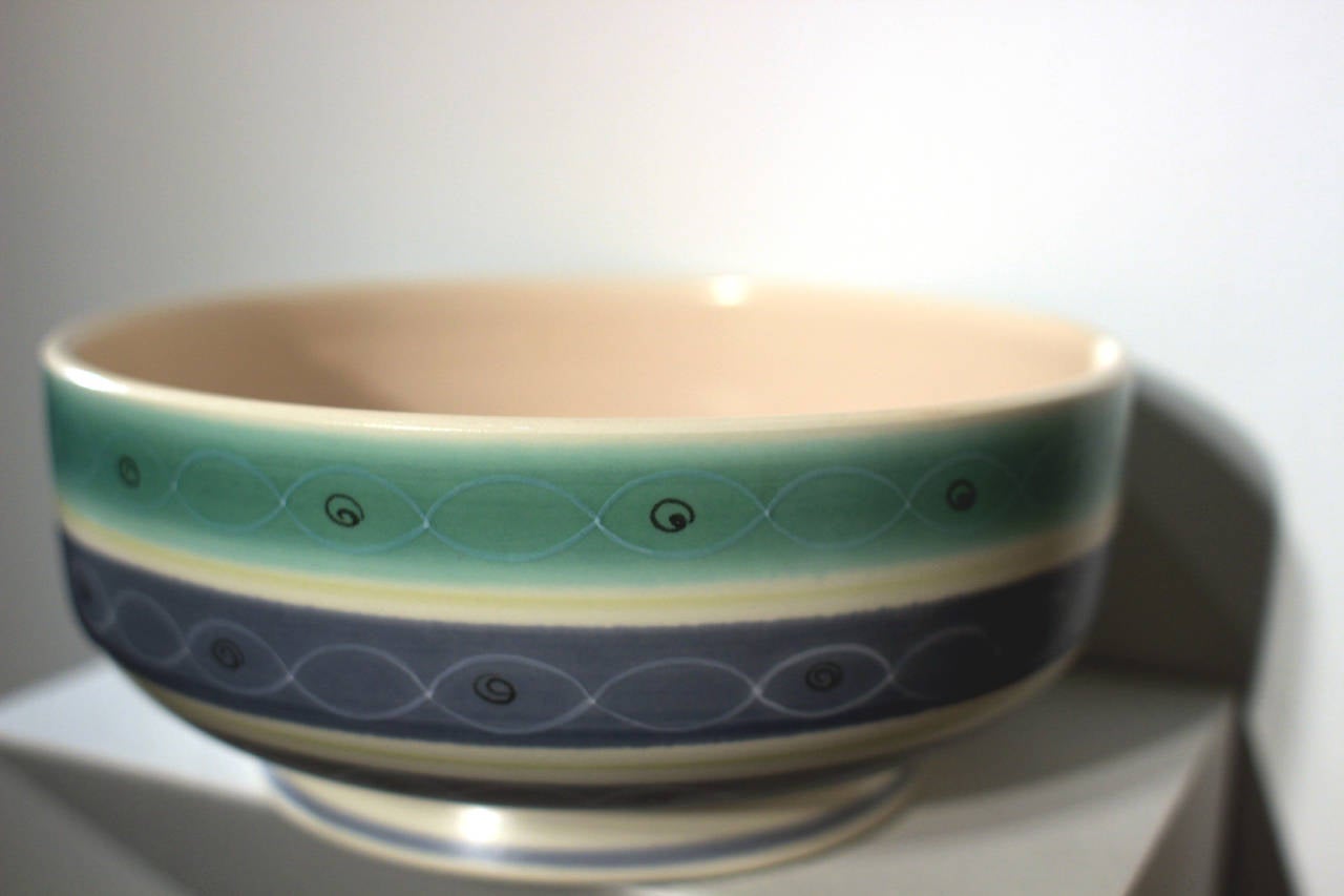 English 1950s Poole Pottery Free-Form Bowl For Sale