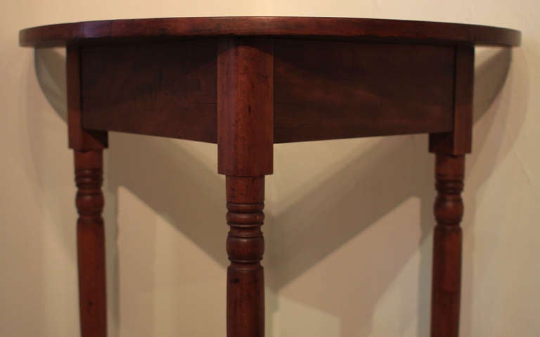 Tall Demi-Lune Table, Mid 19th Century American In Excellent Condition In Philadelphia, PA