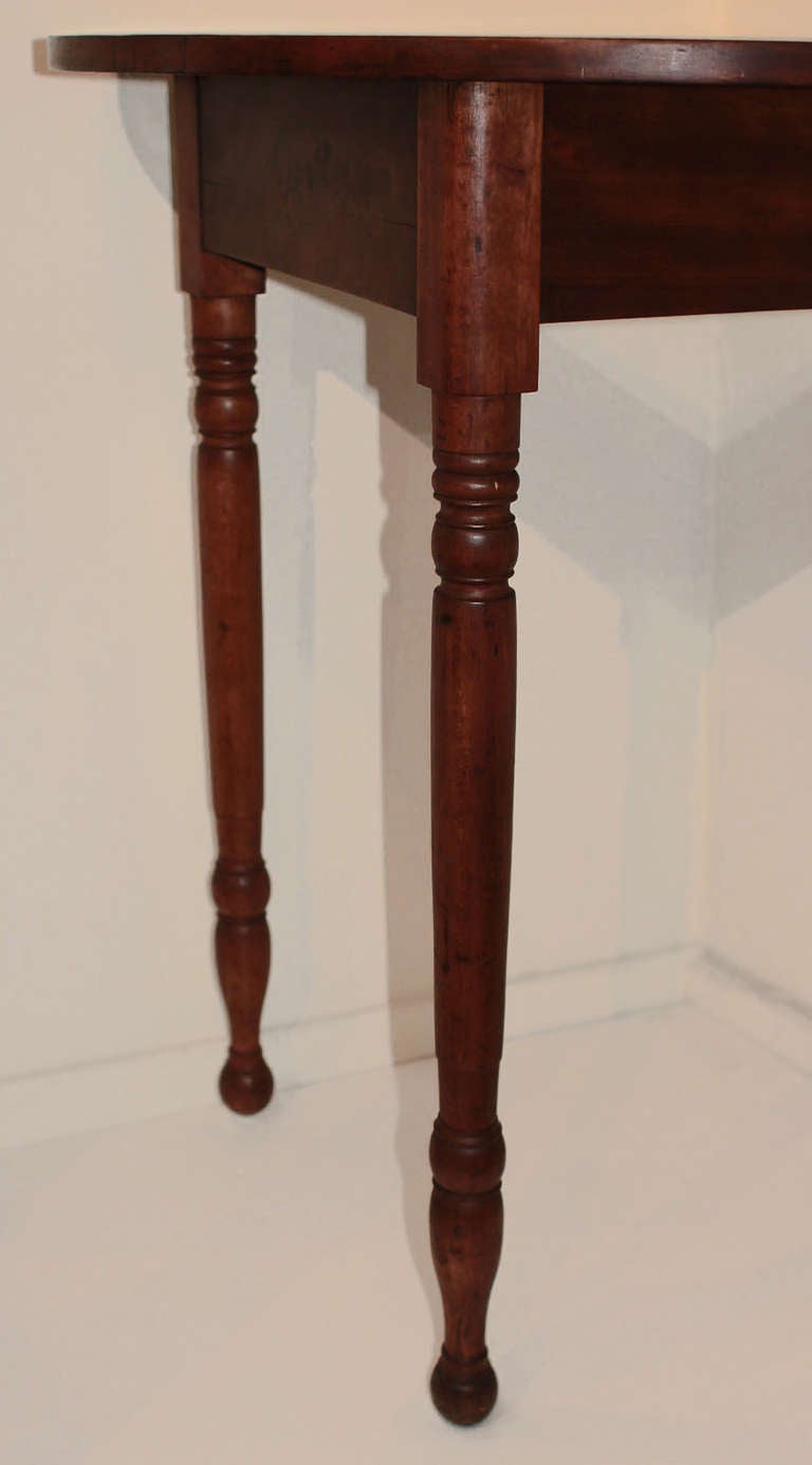 Cherry Tall Demi-Lune Table, Mid 19th Century American