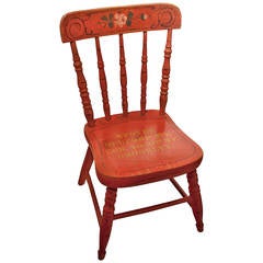 Brooklyn Child's Chair, Labeled, circa 1880, Original Paint