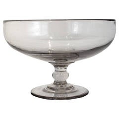 Large American Blown Glass Compote, Mid-19th Century