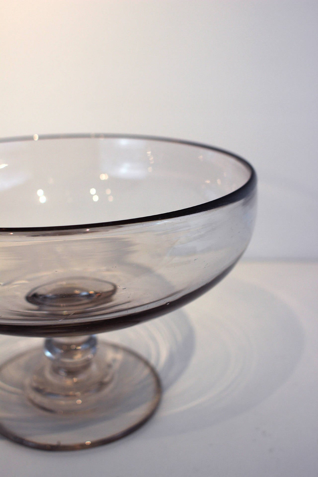 Large American Blown Glass Compote, Mid-19th Century 2
