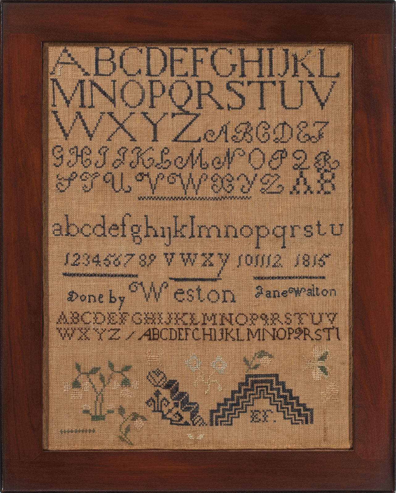 Quaker Westtown School Sampler, American, 1815