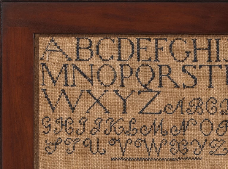 Collectors of Quaker school needlework will find much to admire in the work of Jane Walton, a newly discovered sampler made at the Westown School in Chester County, Pennsylvania. This large and beautifully stitched sampler epitomizes the aesthetic